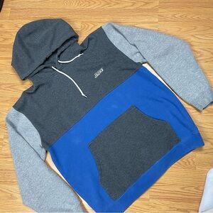 Jack's Men's Gray and Blue Color Block Hoodie